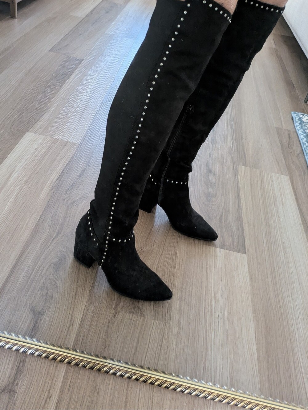 Over-the-Knee Studded Block Heel Boots - Picture 10 of 17